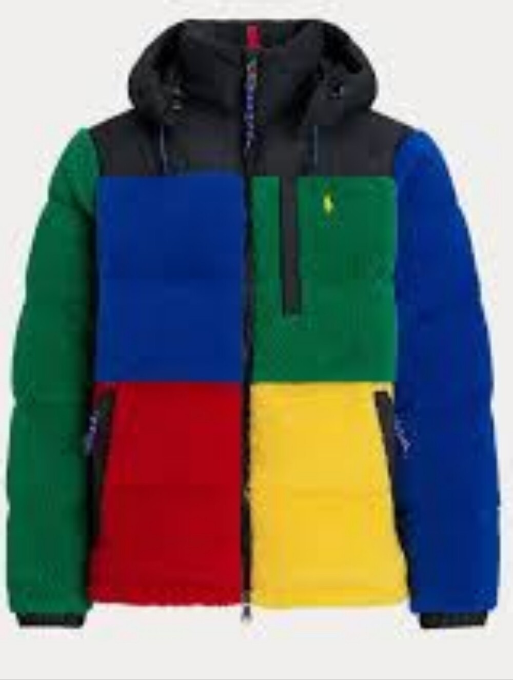 New Polo Ralph Lauren Colorblock Puffer Jacket - Green/Blue/Red/Yellow